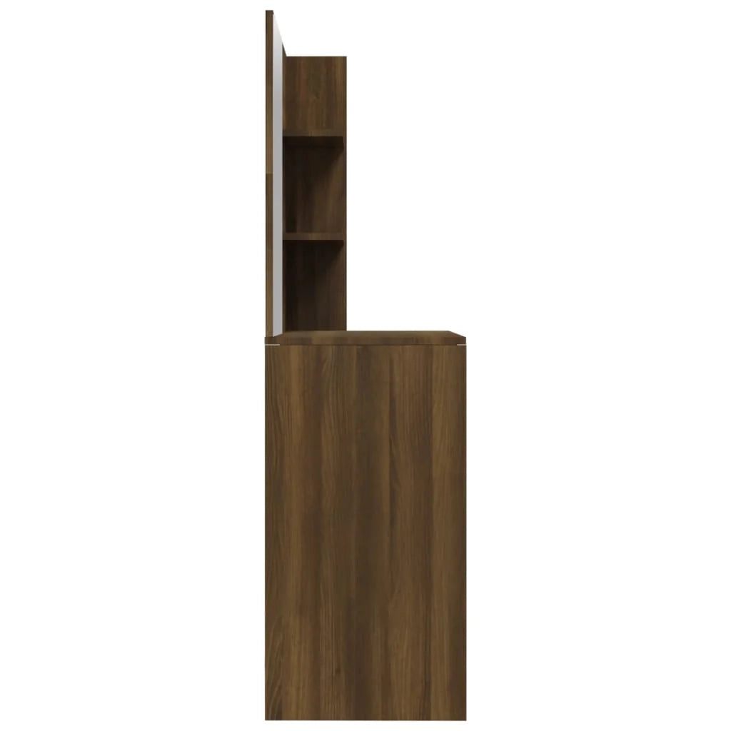 Toletta dal design contemporaneo con specchio 74,5 x 40 x 141 cm marrone 02_0006344