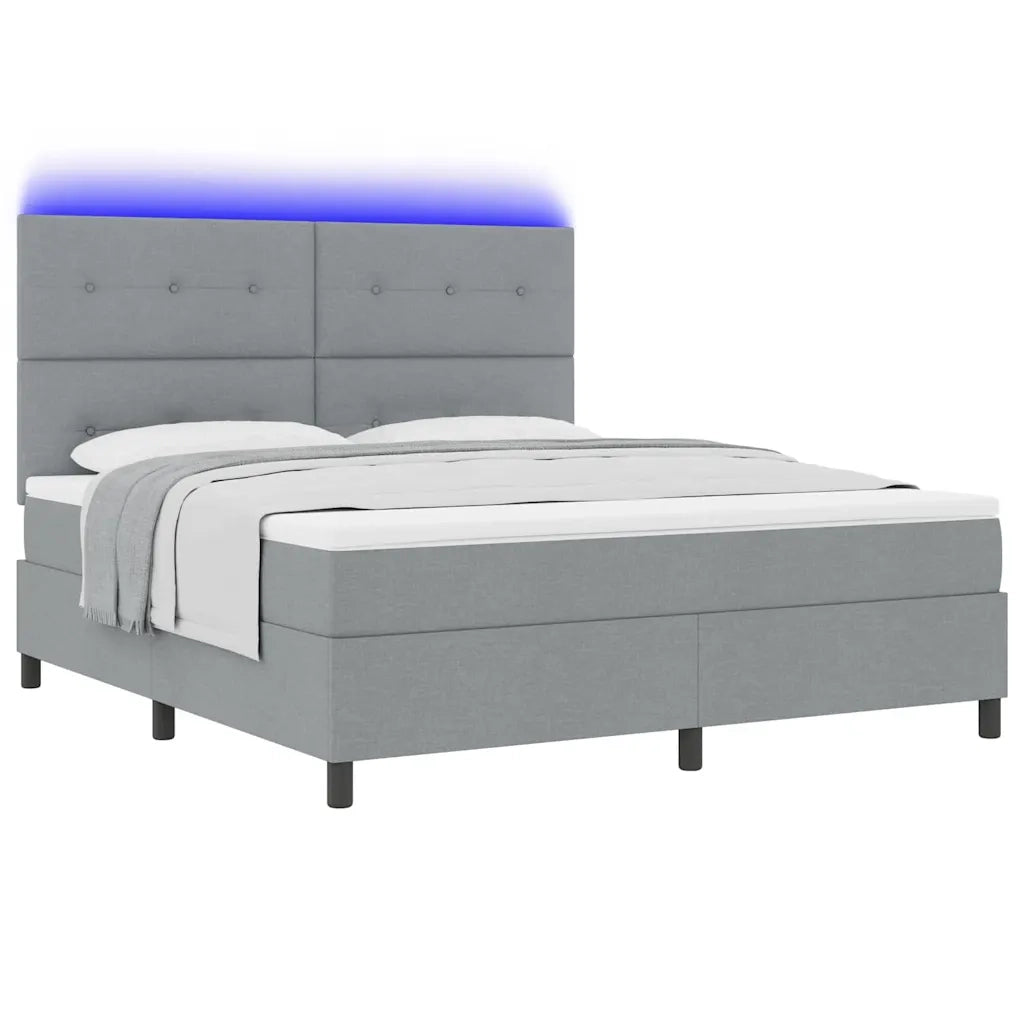 Letto a molle con materasso Grigio chiaro 180 x 200 cm Tessuto 3342886