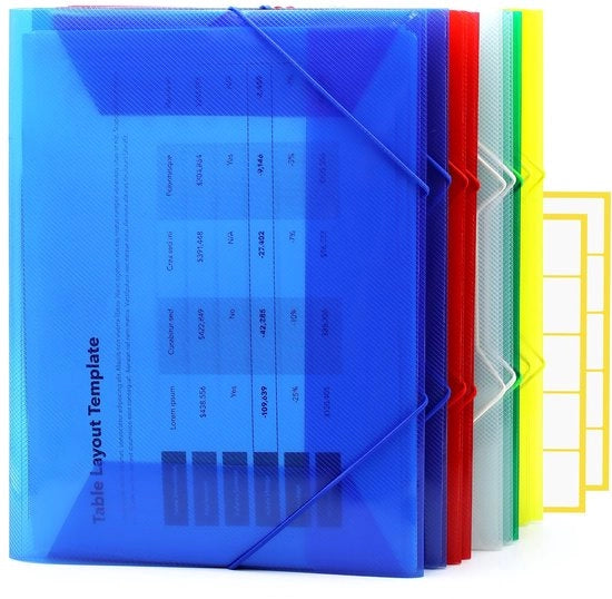 10 pezzi di cartellino A4 trasparente copertina elastica cartellino A4 plastico cartellino A4 colorato cartellino A4 plastico con etichette per nome per ufficio scolastico