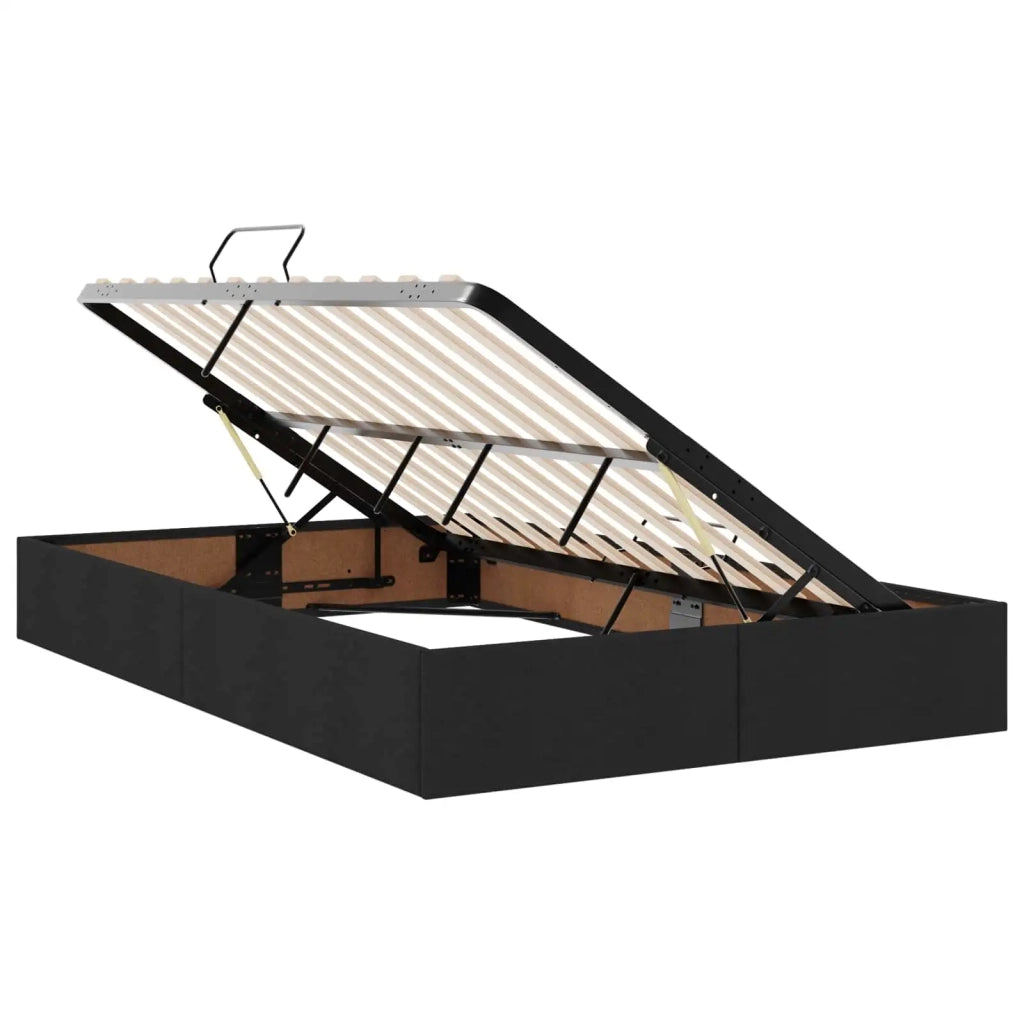 Letto con contenitore e materasso Nero 120 x 200 cm Tessuto 3459497