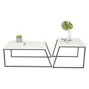 Tavo, Tavolino da Salotto Forma Rettangolare, 50x88x38h cm Bianco