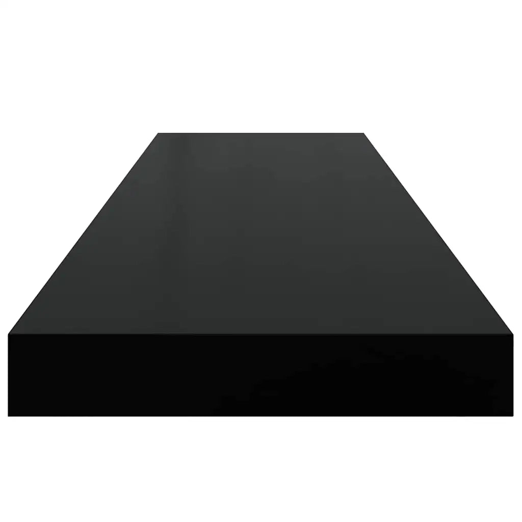 Scaffali a Parete 2 pz Nero Lucido 90x23,5x3,8 cm in MDF 323776