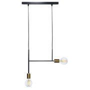 Sospensione 2xE27 Montatura Verniciata Nero Oro Satinato E-Energy Elvira