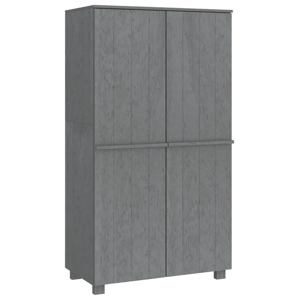 Armadio Grigio Scuro 89x50x180 cm in Legno Massello di Pino cod mxl 66046