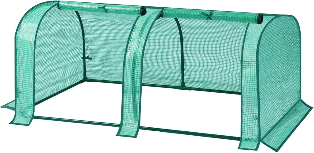 Serra da Giardino Serra per Piante 130x60x50cm Telo in PE Semitrasparente 130g/m2 Impermeabile Resistente a Pioggia e Neve Multiuso Riparo per Piante Verde
