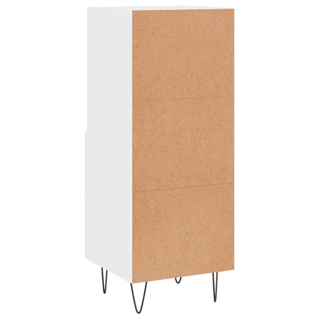 Buffet credenza cassettiera mobiletto mobile contenitore organizer per cucina soggiorno finitura lucida 34,5 x 34 x 90 cm legno ingegnerizzato bianco 02_0030614
