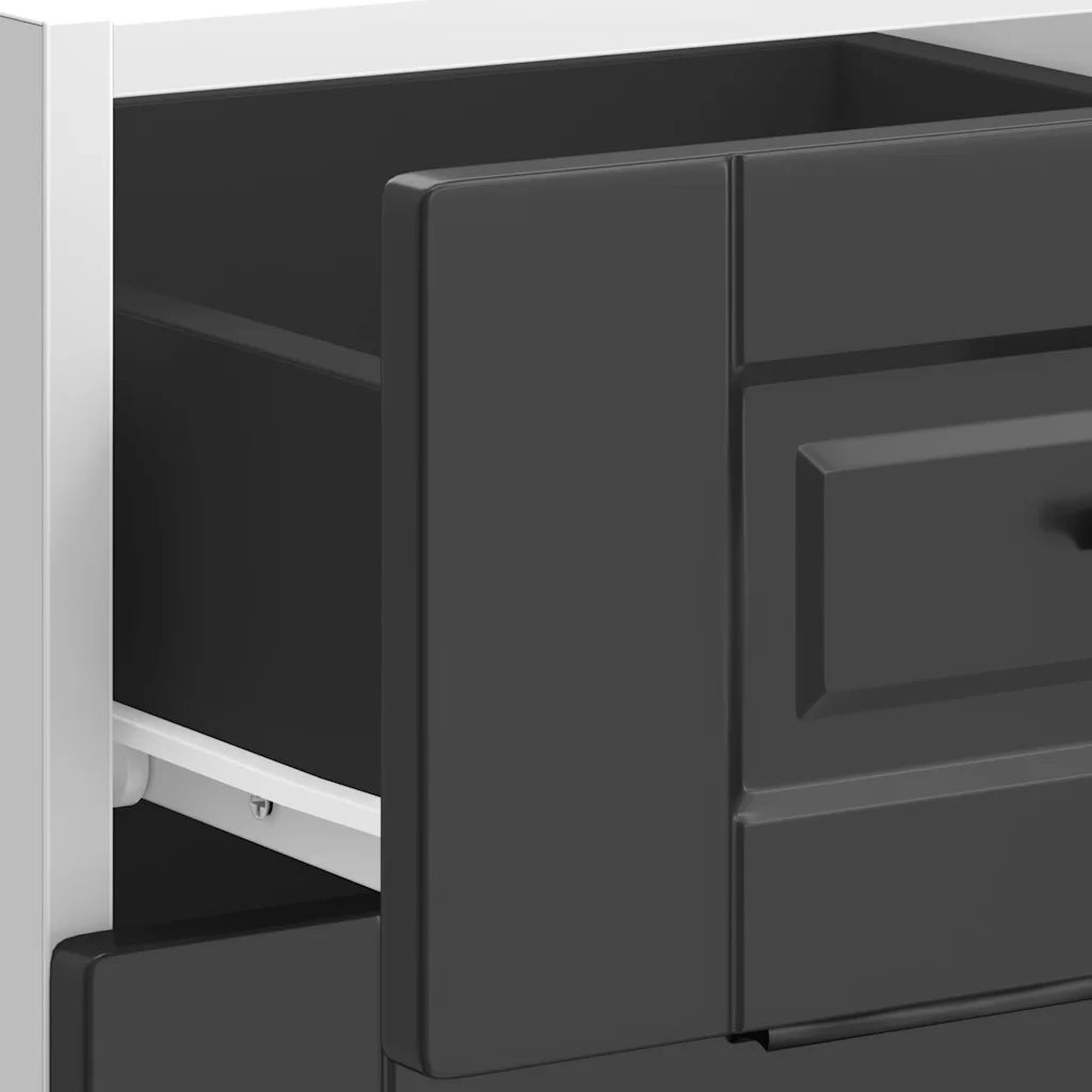 Mobiletto da cucina-Armadio da cucina "Porto" nero in legno ingegnerizzato 231246