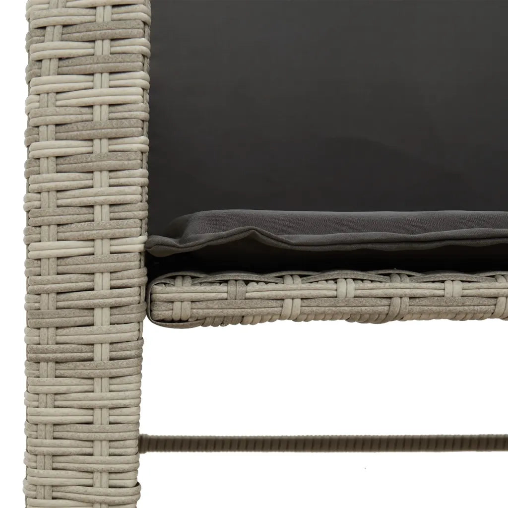 Divano Giardino 2Posti Tavolo Sgabelli Grigio Chiaro Polyrattan 368421