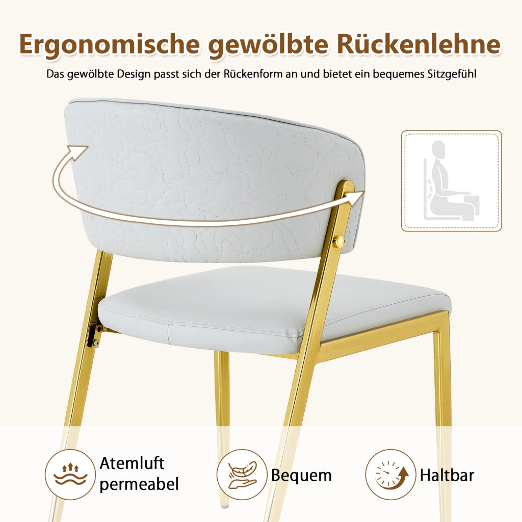 SEDIA da pranzo moderna, set da 2 pezzi, struttura in metallo, grigio chiaro