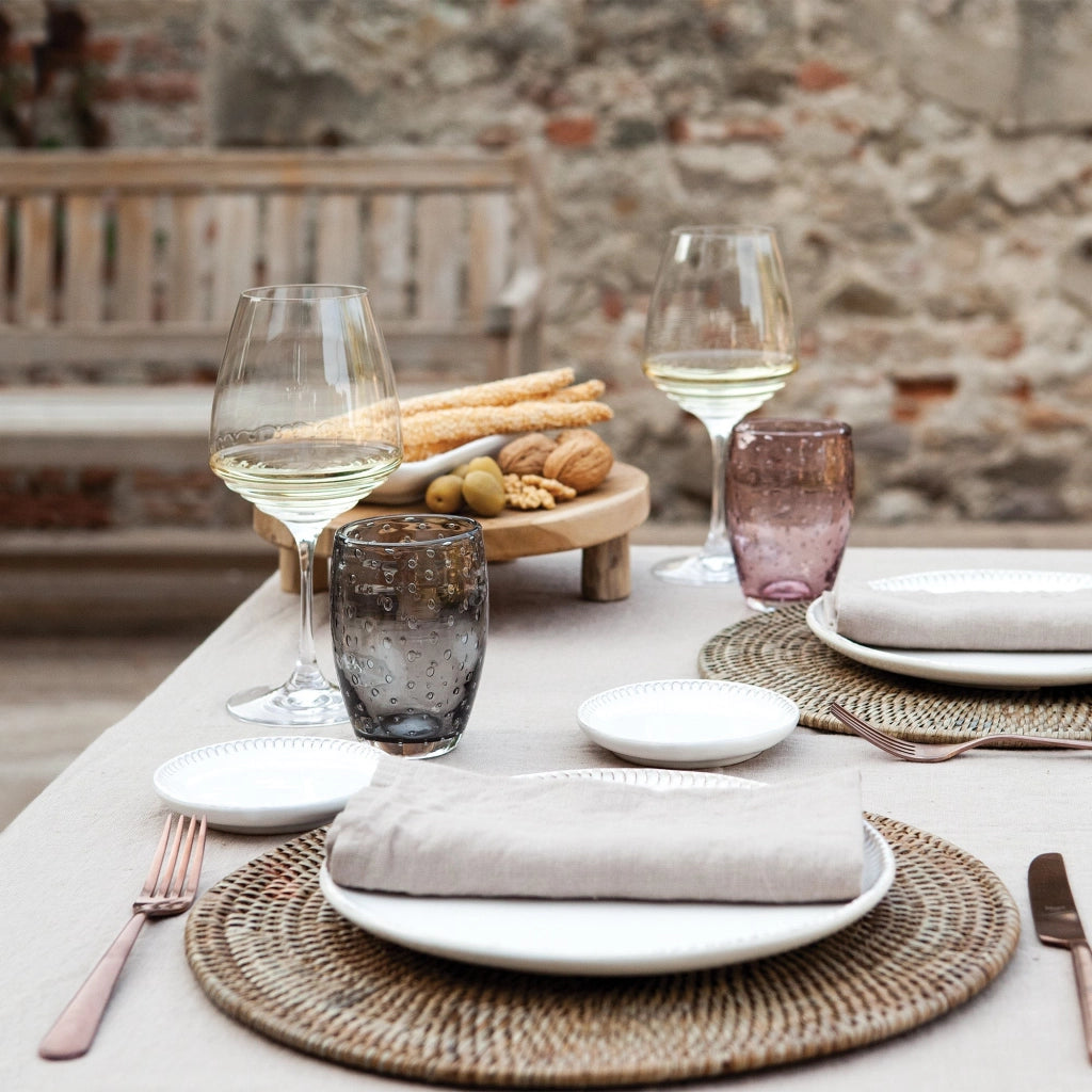 Bolicante Set 6 Bicchieri Tumbler in Vetro Soffiato a Bocca Colore Grigio Design Muranese Artigianale Resistenti Lavabili in Lavastoviglie 6X