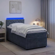 Letto box spring con materasso Grigio Scuro 100 x 200 cm 3453078