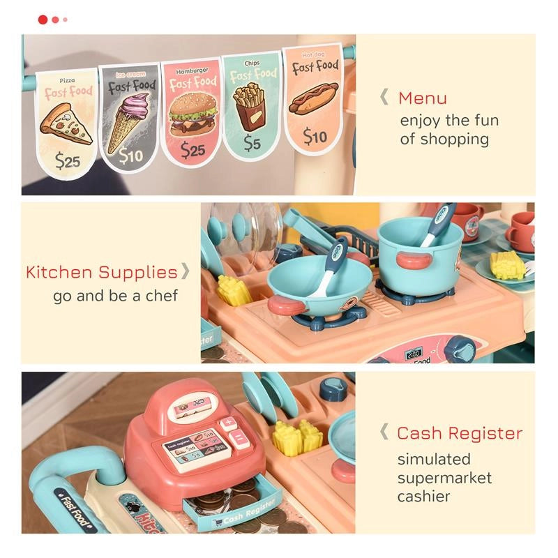 CUCINA GIOCATTOLO PER BAMBINI 3-6 ANNI CON 50 ACCESSORI INCLUSI