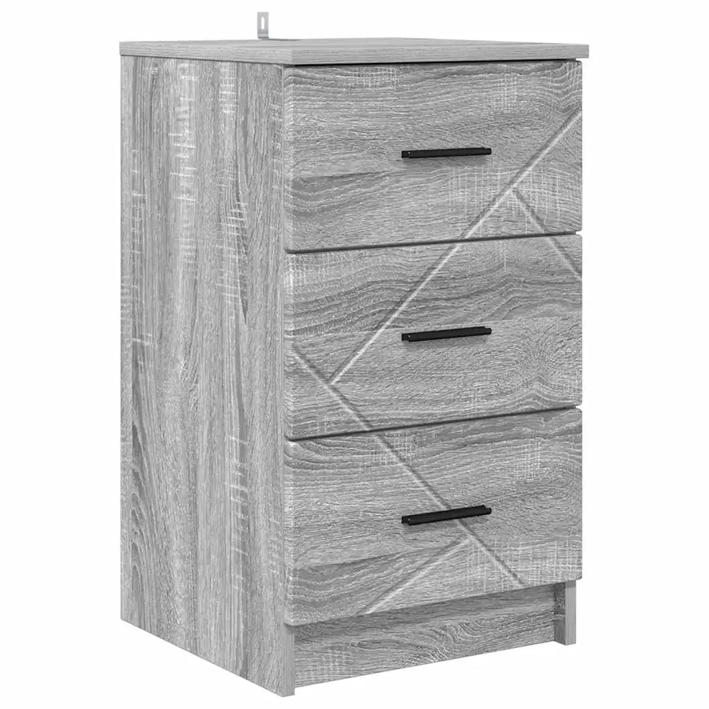 Comodino | Armadio da Notte | Mobiletto da notte con cassetto Grigio sonoma 38 x 38 x 66 cm