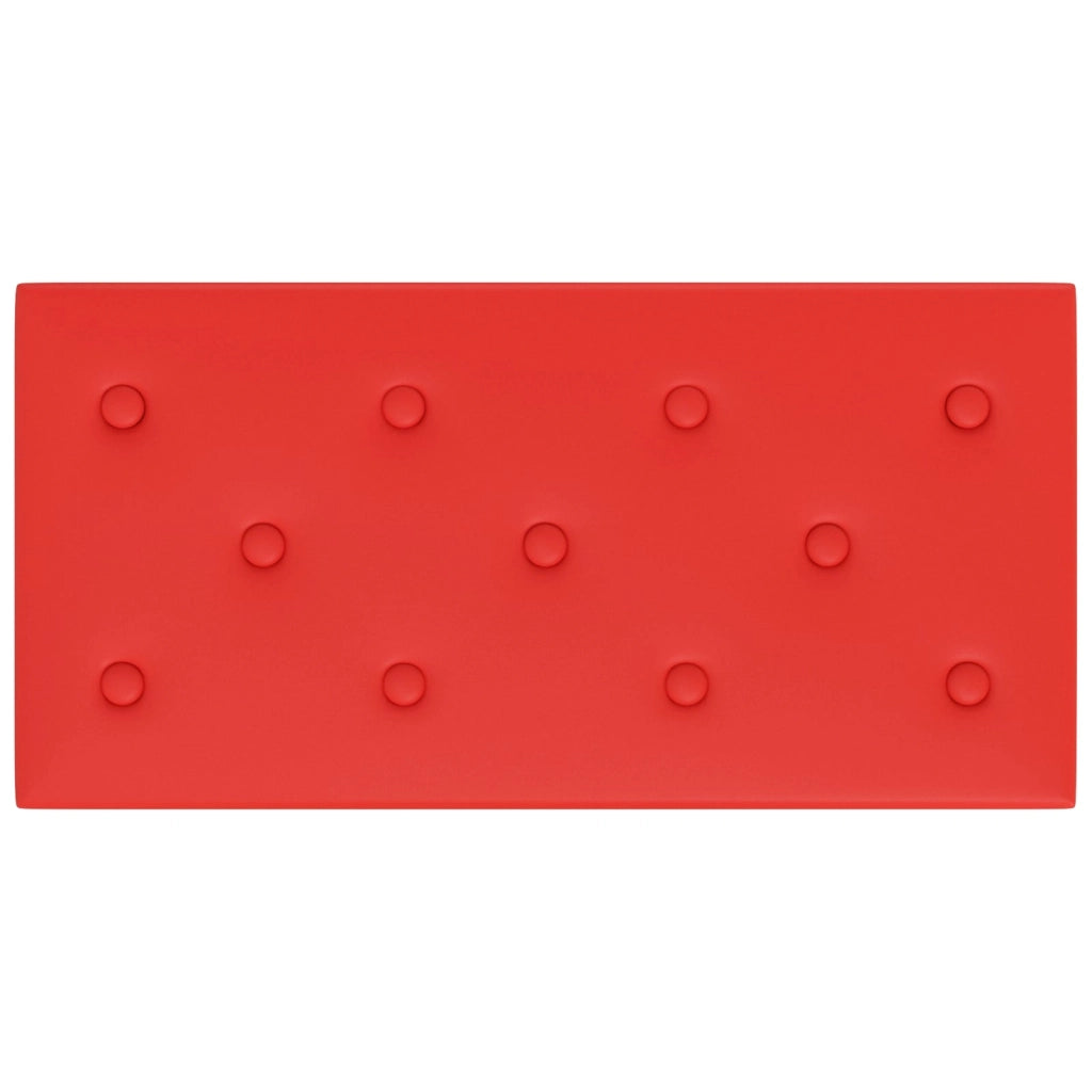 Testiera da Parete 12 pcs Rosso 60 x 30 cm Pelle Sintetica 42046518