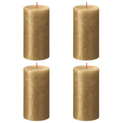Bolsius Candele Pilastro Rustiche Shimmer 4 pz 130x68 mm Orocod mxl 119804