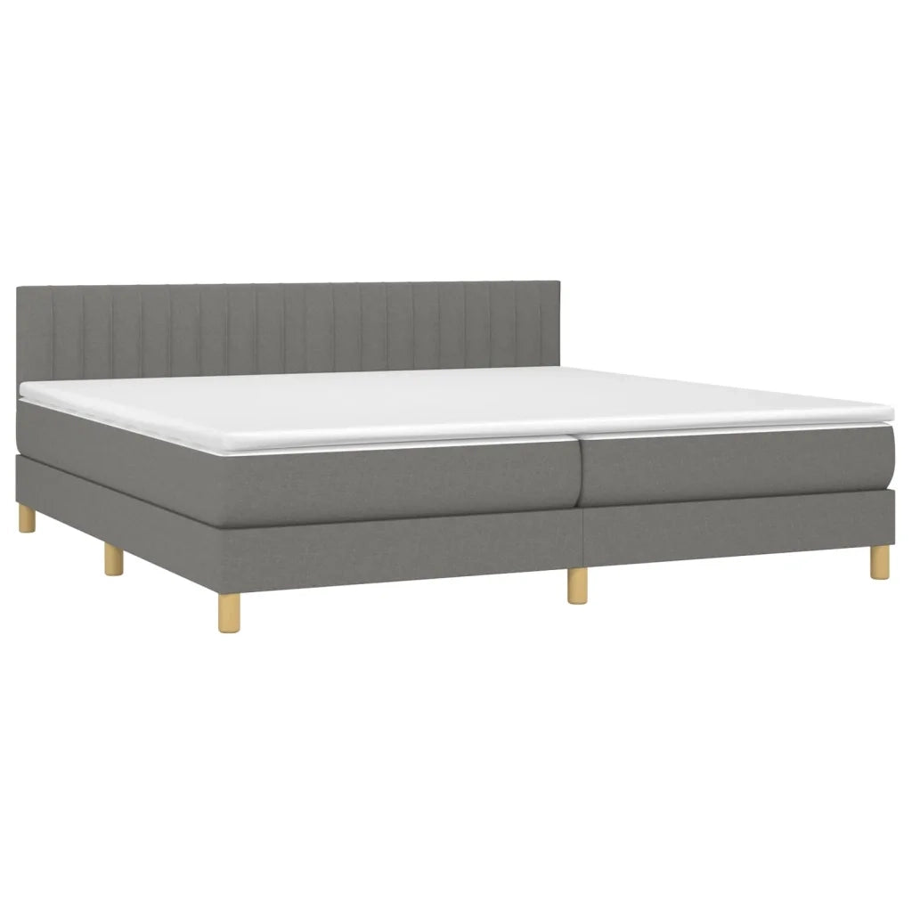Giroletto a Molle con Materasso Grigio Scuro 200x200 cm Tessuto 3140802