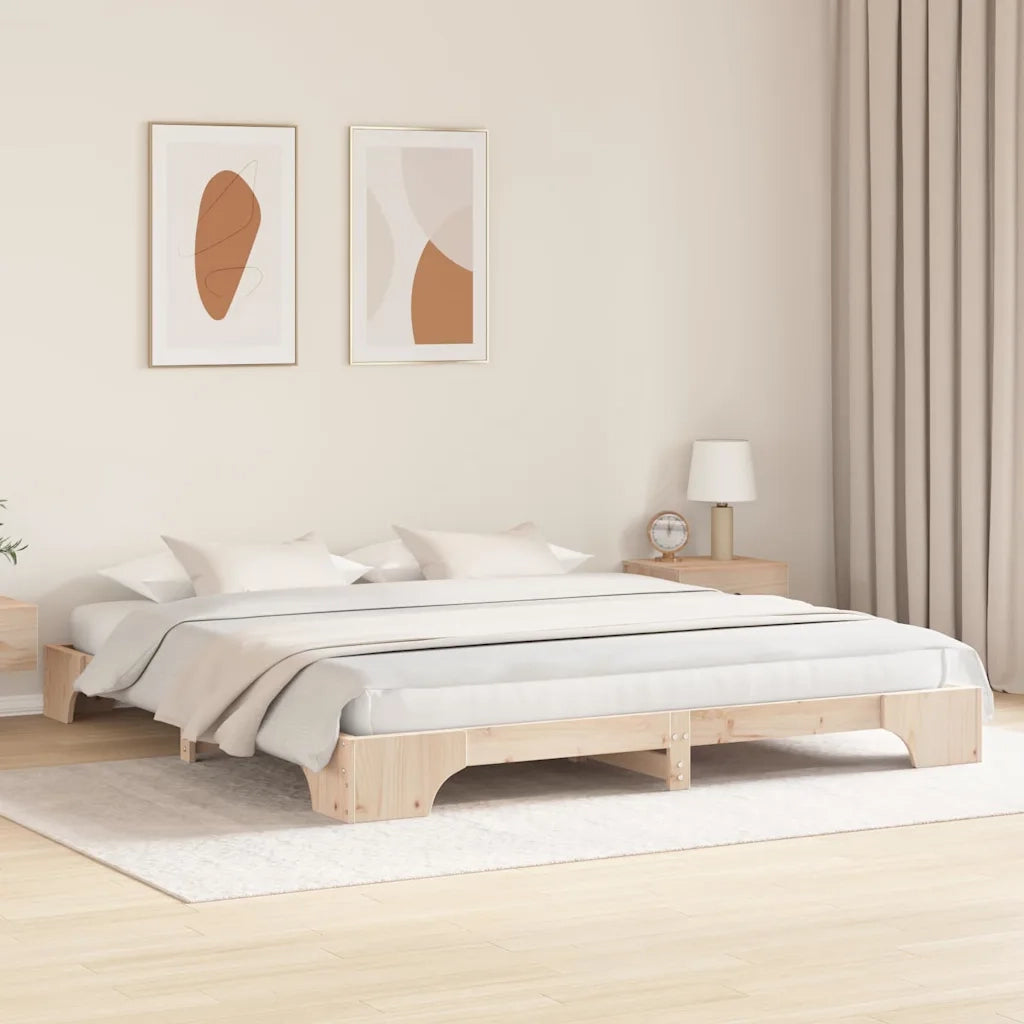 Letto matrimoniale | Letto per adulti | Struttura del letto Naturale 200 x 200 cm Pino massello