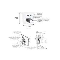 Rubinetto termostatico vasca-doccia da incasso - serie qubika thermo