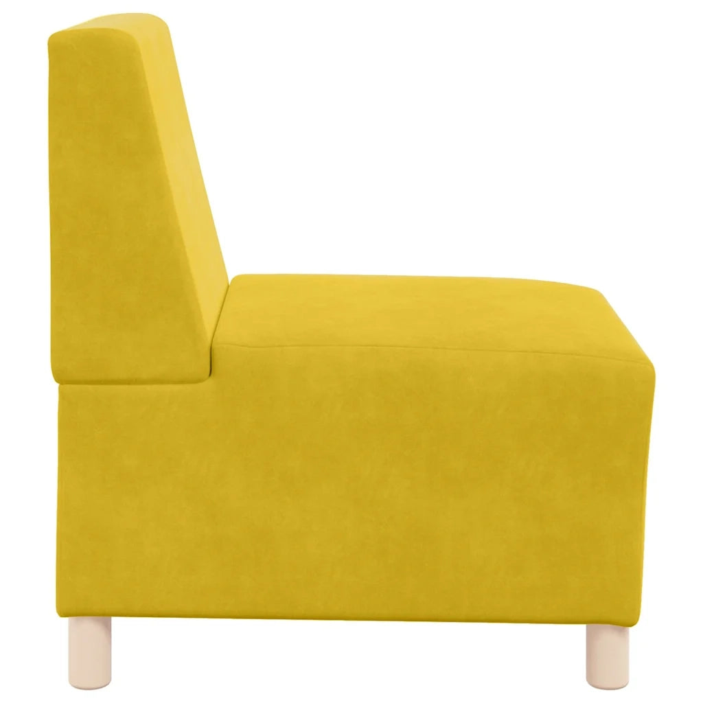 Divano componibile senza braccioli giallo 55 cm in velluto 4108486
