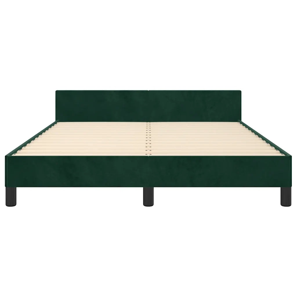 Giroletto senza Materasso Verde Scuro 140x200 cm in Velluto 347576