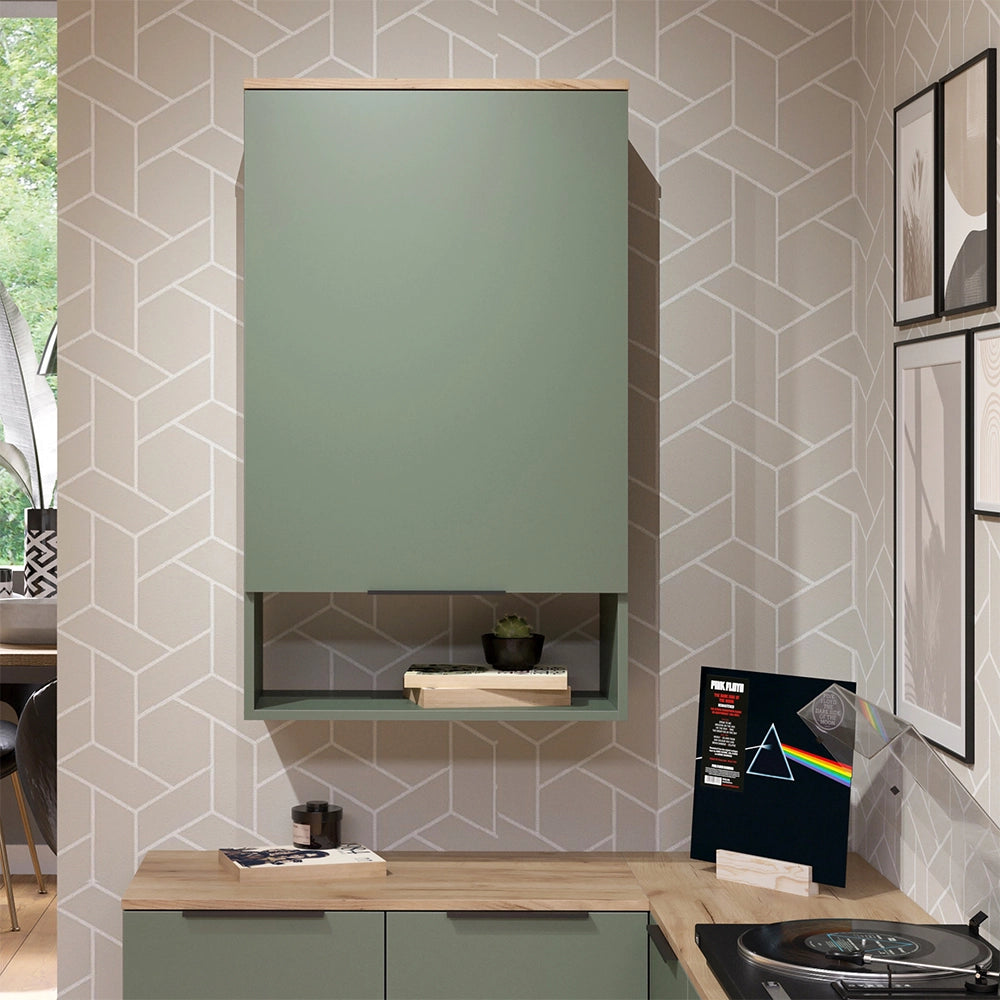 Vicco Libreria da parete Verde 60 x 100 cm con porta