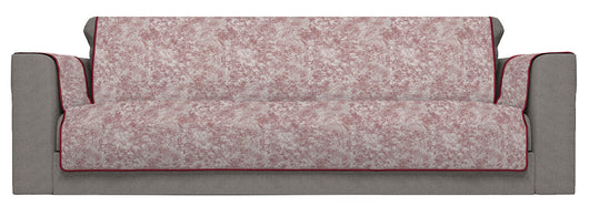 Copridivano con Copri Braccioli Seduta 230 cm in Poliestere e Cotone Bordeaux