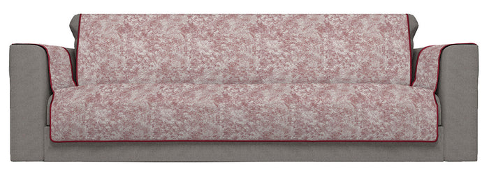 Copridivano con Copri Braccioli Seduta 230 cm in Poliestere e Cotone Bordeaux