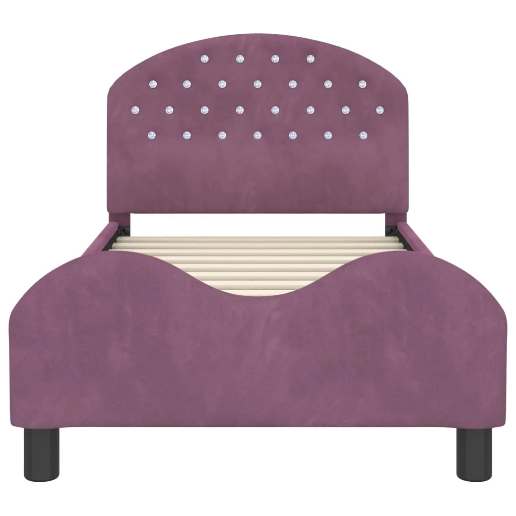 Struttura letto bambini con testata Viola 80 x 160 cm Velluto 42011110