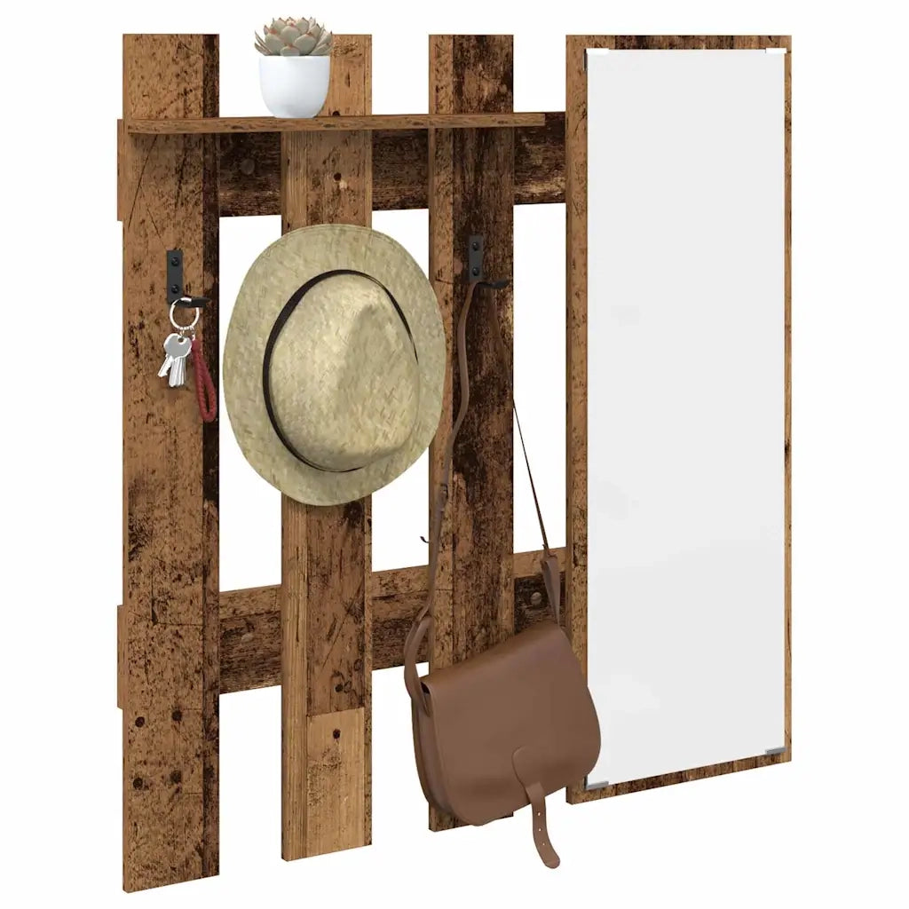 Appendiabiti a muro Legno vecchio 100 x 10 x 100 cm 874513