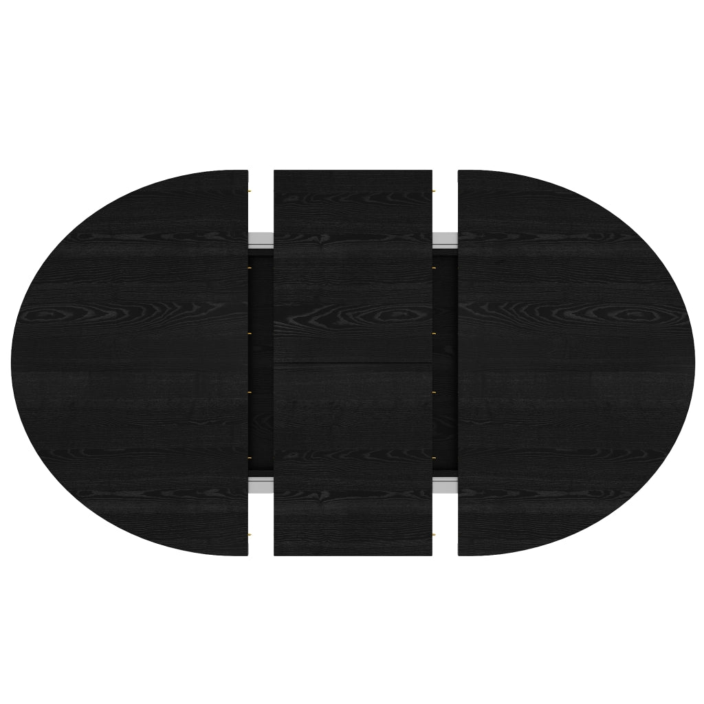 Tavolo da pranzo allungabile con vano e ripiano - per sala da pranzo - 110×110×75 cm - nero