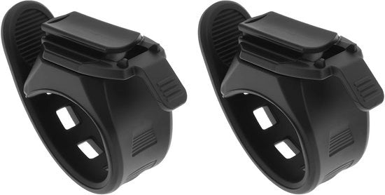 Fari da bicicletta con supporto in gomma resistente ai graffi - 2 pezzi - Compatibile con Ascher HJ-040 - Montaggio al manubrio - Assorbimento di urti - Angolo di inclinazione regolabile