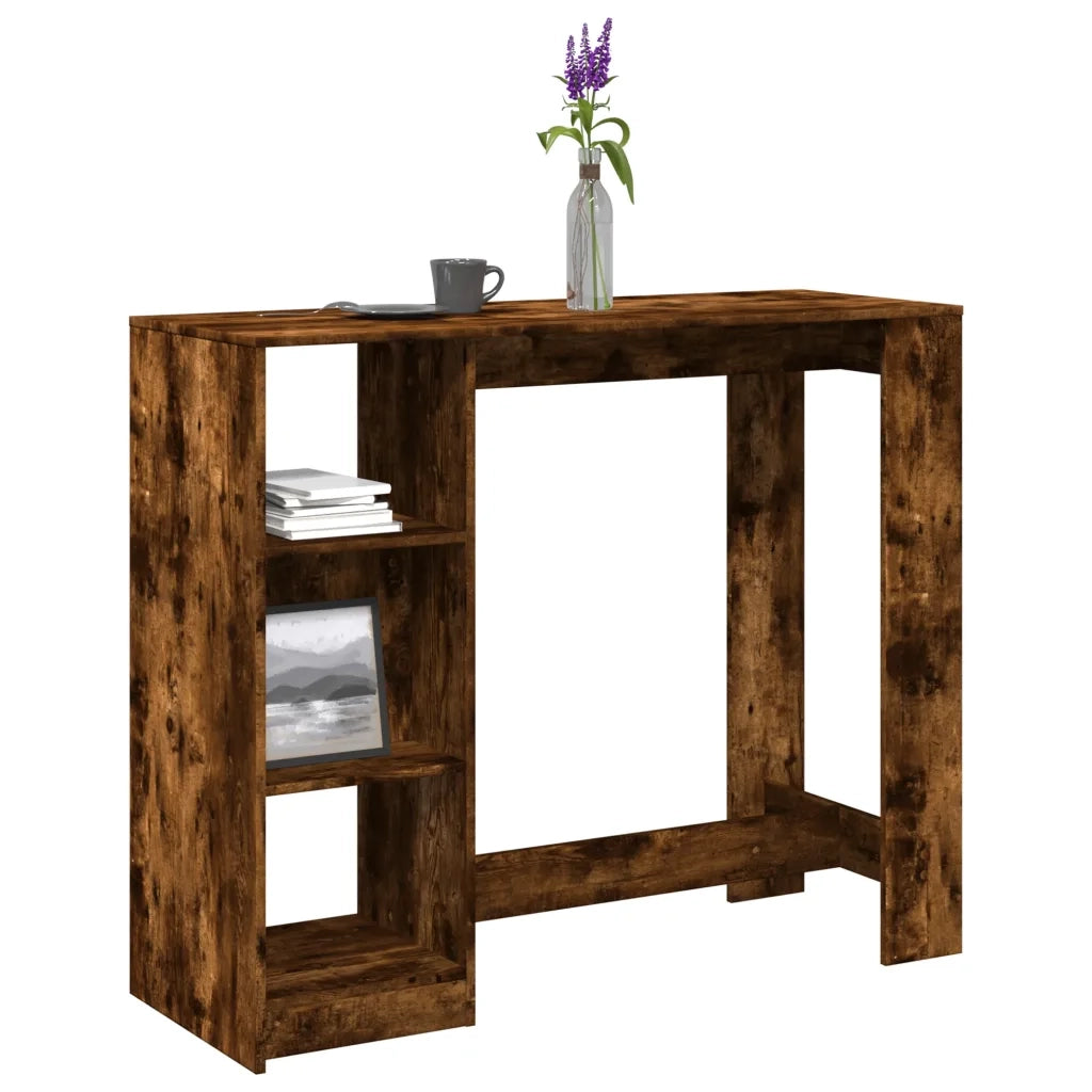 vidaXL Tavolo Bar con Ripiano Rovere Fumo 124x46x103,5 cm Multistrato