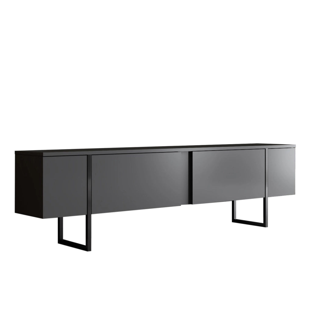 Porta TV in legno "Luxe" - 180 x 30 x 50 cm - Nero