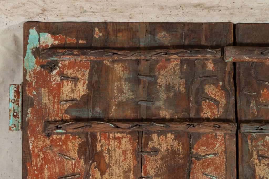 Biscottini Porta portone in legno massello e ferro da interno o da esterno vecchia e antica medievale scorrevole