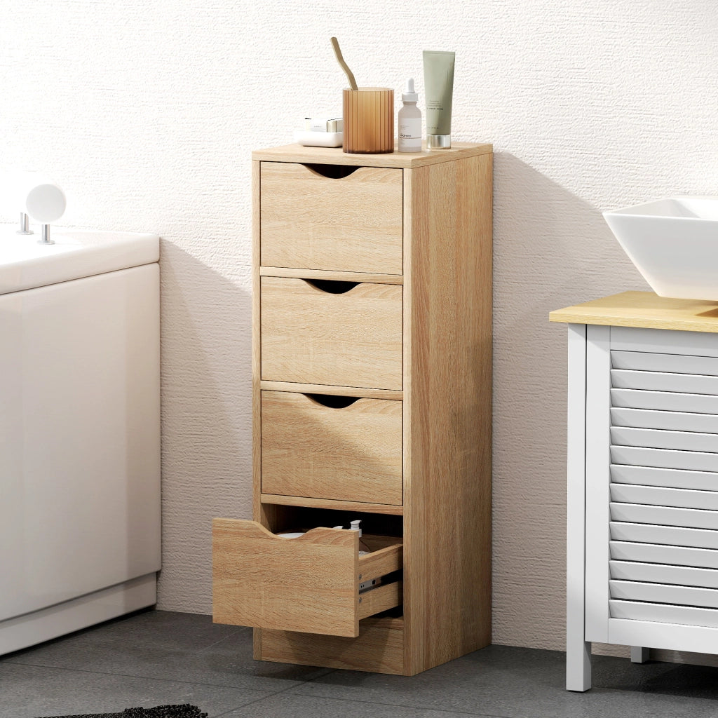 Mobile Bagno Salvaspazio ¨C Xylo ¨C 4 Cassetti Legno Naturale 29x29x83cm