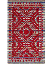 Tappeto Arredo KENYA ROSSO salotto soggiorno camera, disegno kilim etnico africano, multiuso lavabile antiscivolo cm.115x175