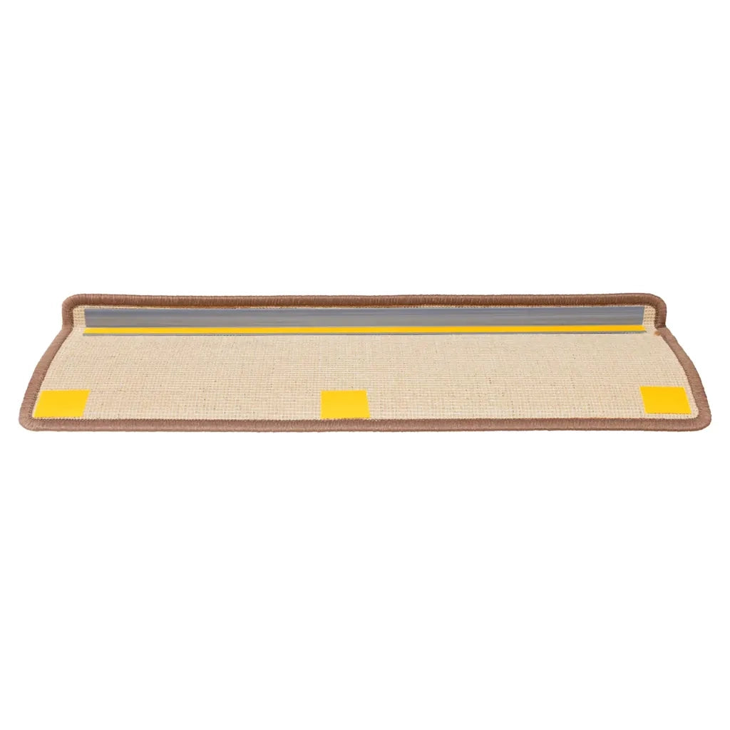 Tappetini per scale 30 pz 65x21x4 cm Marrone Bordo rettangolare 3365776