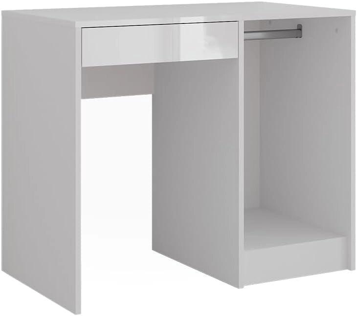 Tavolo da toeletta Sherry, Bianco/bianco lucido, 89.8 cm