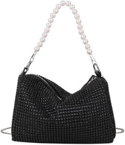 Borsa glitter per donne, borsa da sera per donne con alta capacità e chiusura a righello, clutch con catena rimovibile, borsa glitter, borsa elegante per donne, per gala serale, matrimonio