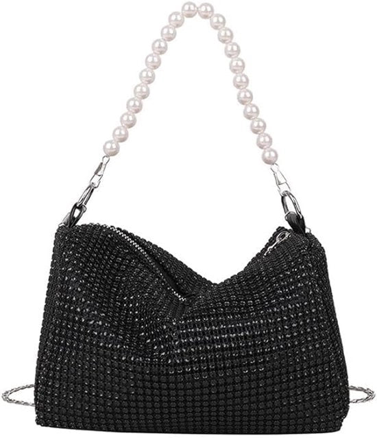 Borsa glitter per donne, borsa da sera per donne con alta capacità e chiusura a righello, clutch con catena rimovibile, borsa glitter, borsa elegante per donne, per gala serale, matrimonio