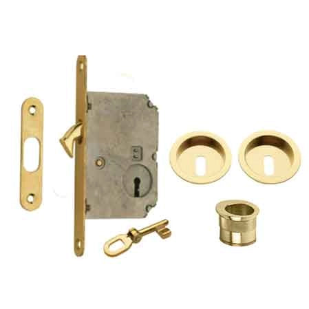 KIT PER PORTE SCORREVOLI - SOLO CHIAVE Ottone lucido