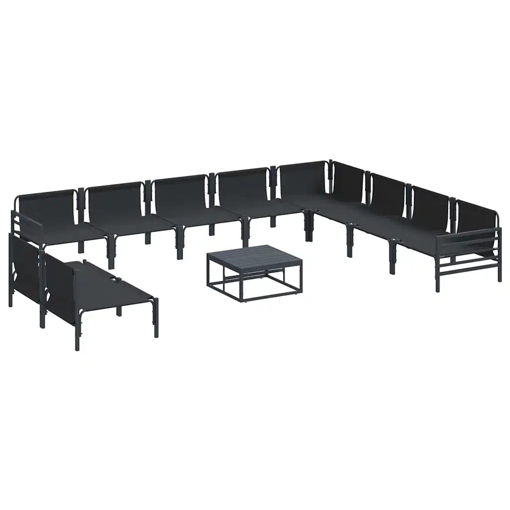 Set Divano da Giardino Antracite Acciaio