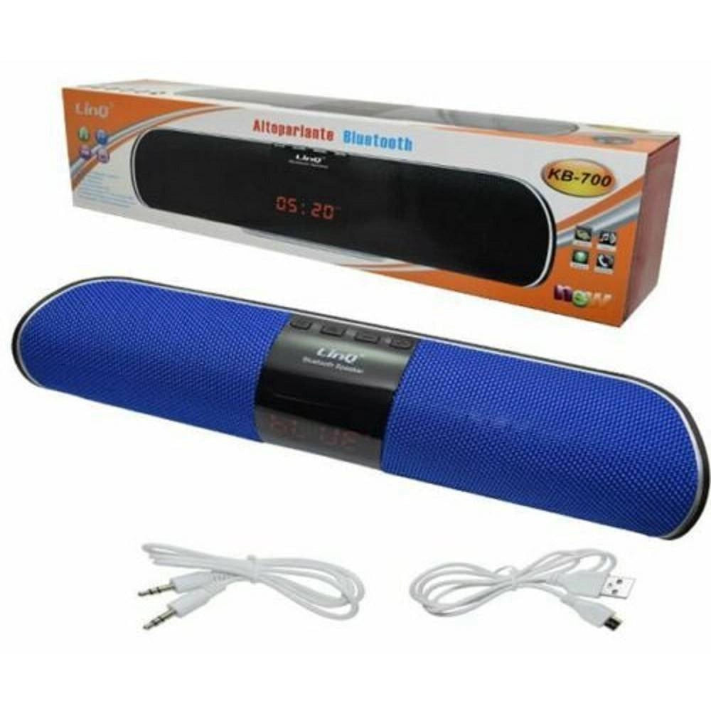 Trade Shop - Cassa Speaker Bluetooth Con Slot Tf Card Usb Orologio Sveglia Linq Kb-700 -