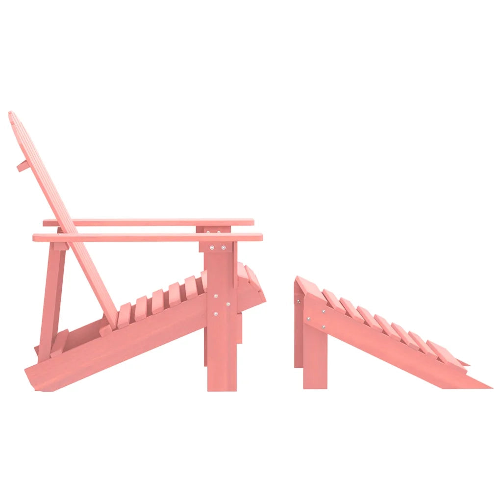 Sedia Giardino | Sedie da Esterno Adirondack con Ottomana Massello di Abete Rosa