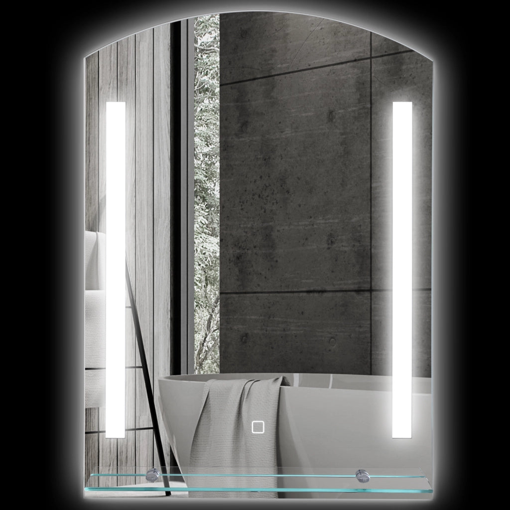 Specchio da Bagno con Illuminazione LED ¨C zephmum ¨C Bianco 50x12x70 cm