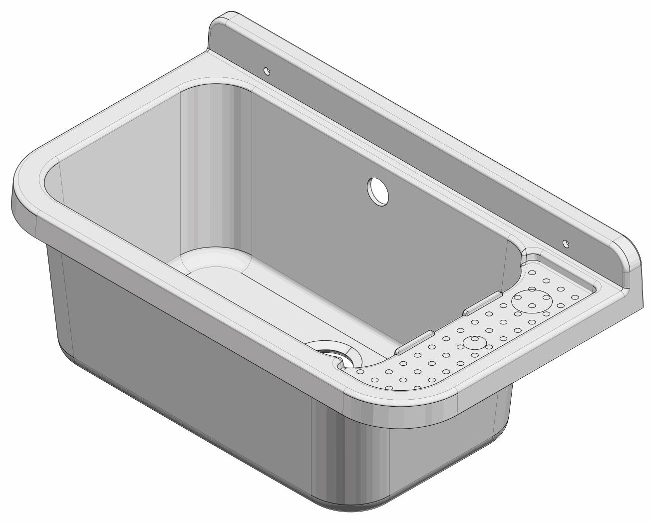 Lavatoio 50x34x21 cm in Polipropilene 13,5l Forlani Pilozzo 50 Grigio
