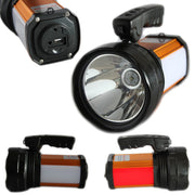 Trade Shop - Lampada Torcia Ricaricabile Emergenza Usb Ricarica Dispositivi Luce Bianca Rossa -