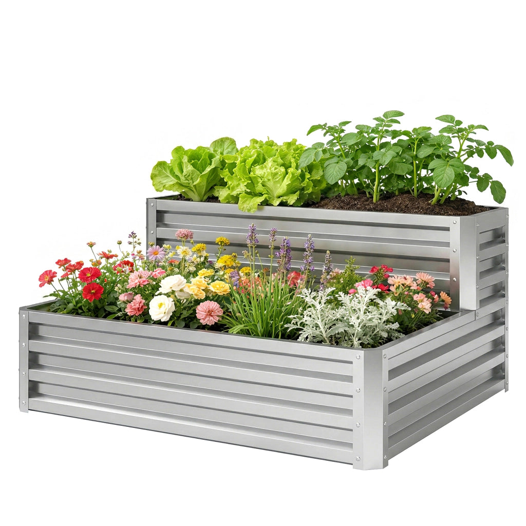 Fioriera Giardino Aperta in Acciaio Galvanizzato ¨C zephmum ¨C 120x101x58 cm Argento