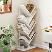 Libreria ad albero bianca a 7 ripiani, 50 x 24 x 109 cm