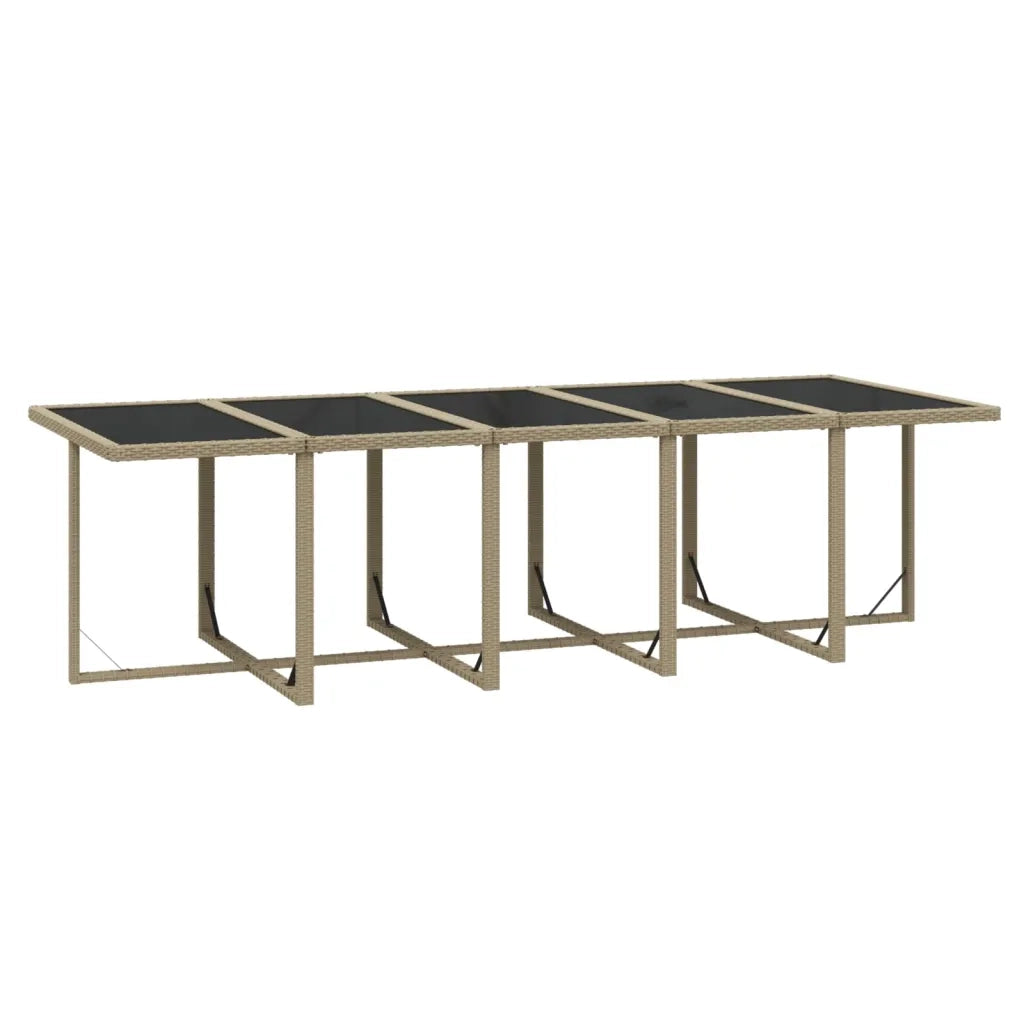 Set da Pranzo per Giardino 11pz con Cuscini in Polyrattan Beige cod mxl 36019